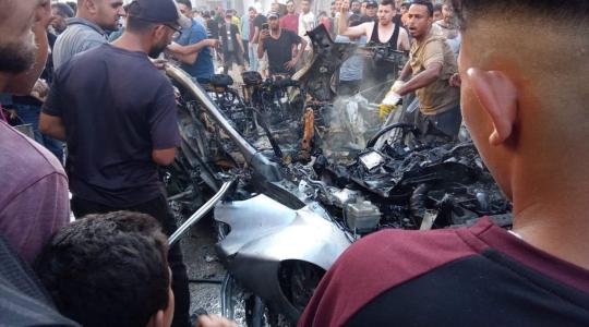 استهداف سيارة غرب غزة