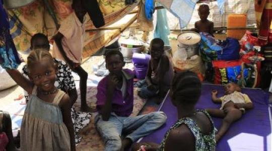 لاجئون داخل معسكر للامم المتحدة في جنوب السودان