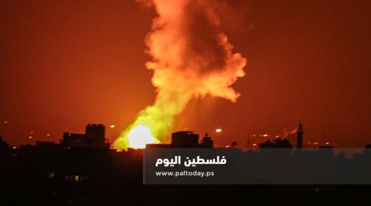 قصف اسرائيلي لمواقع المقاومة في قطاع غزة 