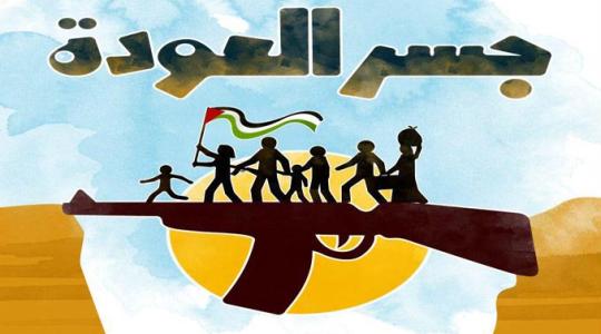 صورة كاريكاتيرية تعبر عن التمسك بخيار  المقاومة لإسترجاع فلسطين التارخية