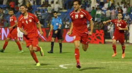 فرحة لاعبي منتخب فلسطين