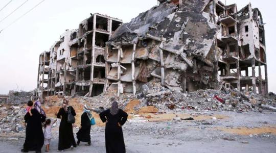 احد مشاهد الدمار الذي خلفته الحرب على غزة عام 2014