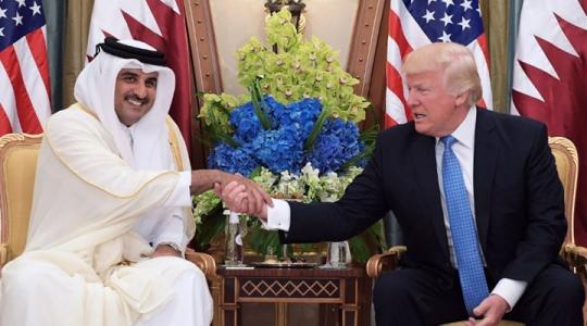 أمير قطر الشيخ تميم بن حمد آل ثاني في لقاء الرئيس الأمريكي دونالد ترامب