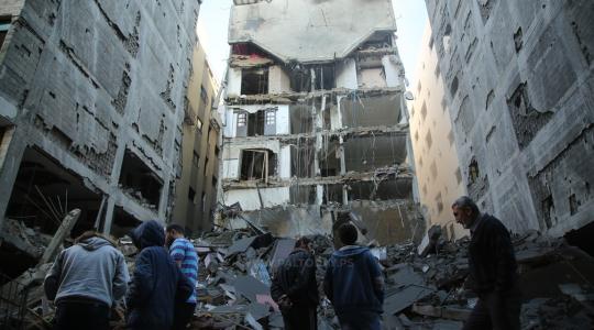 صورة لأحد الوحدات السكنية المتضررة في العدوان الأخير على غزة