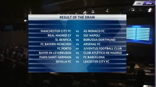 قرعة دور الـ16 لدوري أبطال أوروبا