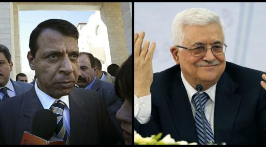 من اليمين عباس من اليسار دحلان