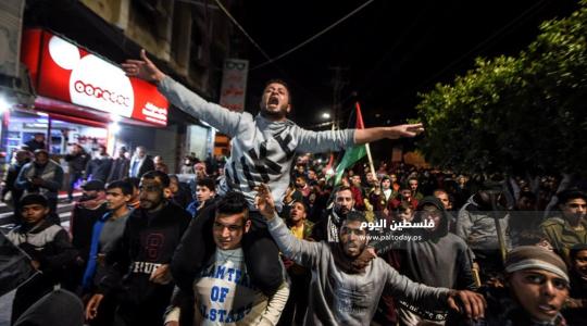 مسيرات غاضبة تنطلق من أنحاء قطاع غزة رفضًا لإعلان صفقة القرن 