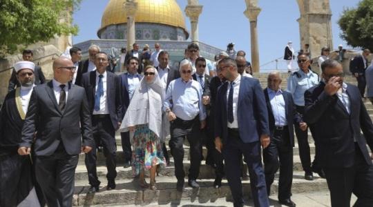 صورة خلال زيارة الرئيس التشيلي للقدس