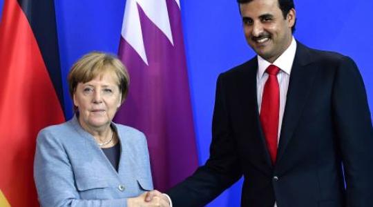 أمير قطر تميم بن حمد آل ثاني والمستشارة الألمانية أنجيلا ميركل 