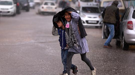 أمطار الشتاء في غزة