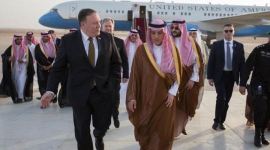وزير الخارجية السعودي عادل الجبير برفقة وزير الخارجية الامريكي الجديد