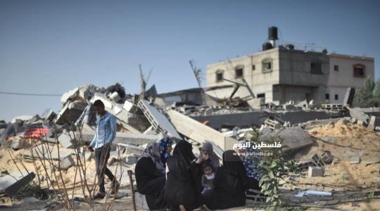 اثار القصف ‫على قطاع غزة
