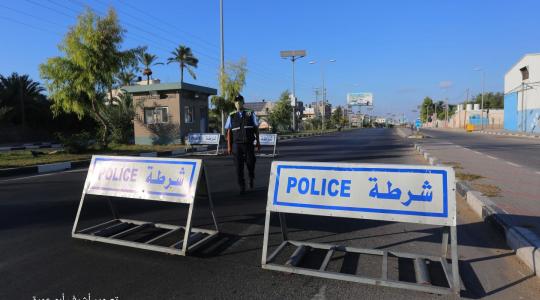 شرطة غزة ضمن احراءات الوقاية من فيروس كورونا