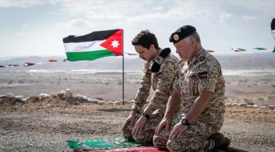 الملك الأردني عبد الله الثاني وولي العهد الامير حسين