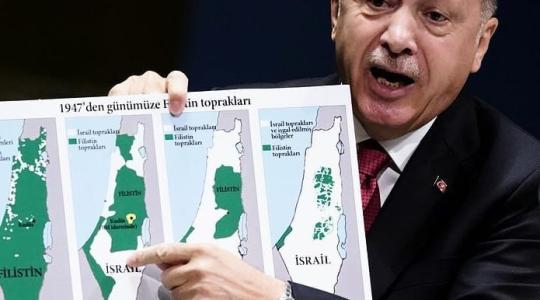 اردوغان يعرض خارطة فلسطين في الأمم المتحدة