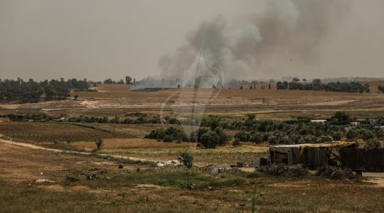 حريق كبيرموقع إسرائيلي شرق جحر الديك