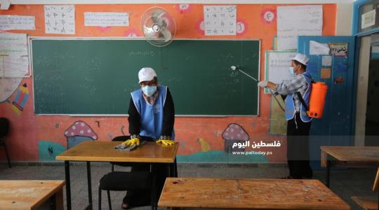 تعقم المدارس بغزة استعدادا للموسم الدراسي (19)