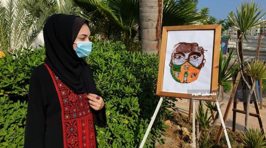 فنانون يبدعون بريشيهم في التوعية من مخاطر "كورونا" بغزة