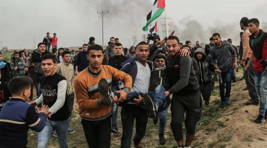 مواجهات ‫على الشريط الحدودي لمدينة غزة