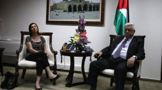 عباس مع رئيس حزب ميرتس الاسرائيلي