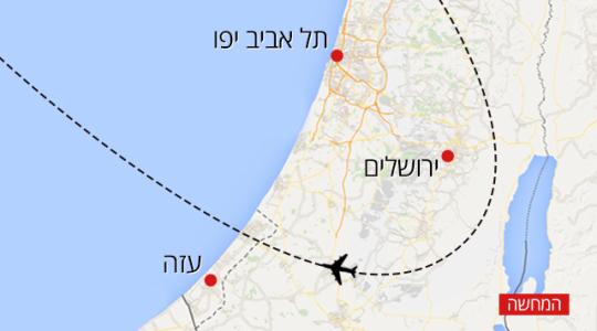 مسار طائرة إسرائيلية فوق خانيونس 