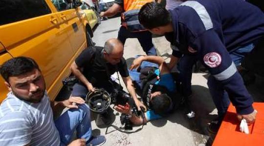 أحد اعتداءات الاحتلال على الصحفيين