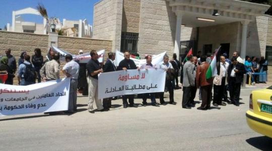 اضراب المعلمين في رام الله