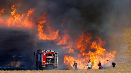 حريق غلاف غزة
