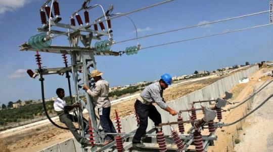 جدول توزيع الكهرباء في غزة