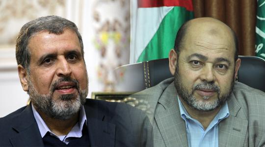 الأمين العام لحركة الجهاد الاسلامي د. رمضان شلح والقيادي في حركة حماس د. موسى ابو مرزوق