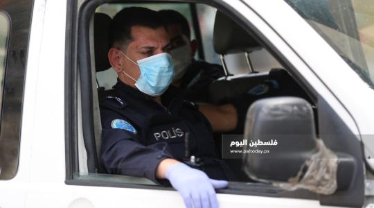 انتشار عناصر السلطة بعد اغلاق الضفة بسبب تفشي كورونا وعودة العالقين من الخارج (12)