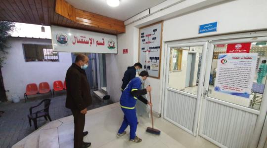 اضرار مستشفى الدرة للاطفال جراء استهداف الاحتلال لأرض خالية بجوار المستشفى