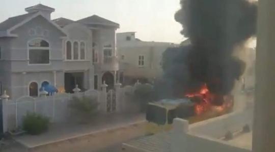 احتراق حافلة مدرسية