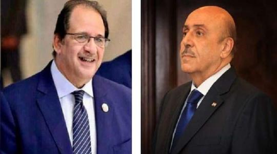 اللواء علي المملوك رئيس مكتب الأمن الوطني في سوريا ورئيس جهاز المخابرات المصرية العامة الوزير اللواء عباس كامل