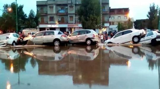 الامطار تغرق مدينة جزائرية