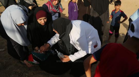نساء يشاركن في مسيرة العودة  (32).JPG