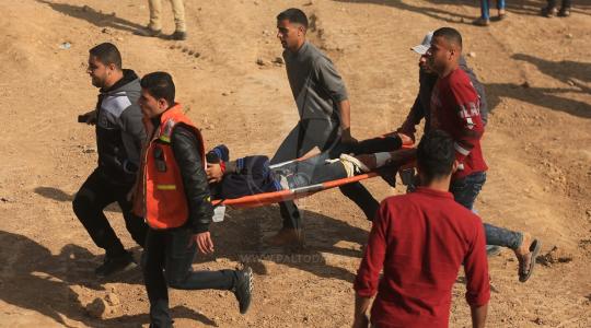 اصابة شاب في مسيرة العودة شرق غزة (ارشيف)
