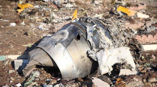 حطام الطائرة الاوكرانية المنكوبة