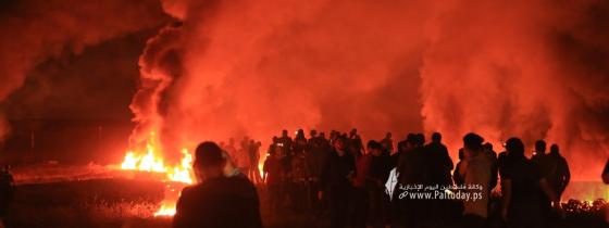 بالصور :انطلاق فعاليات الارباك الليلي عند حدود غزة ردا على ممارسات الاحتلال في القدس و الاقصى