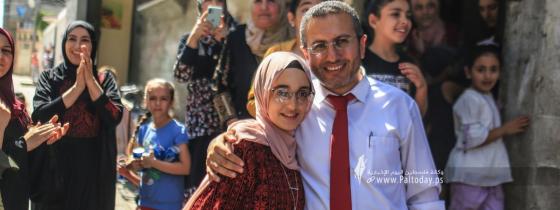 وكالة فلسطين اليوم فى ضيافة الأولى على مستوى الوطن الطالبة لمى زقوت من مدينة خانيونس