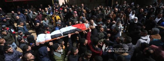 بالصور:  تشييع جثمان الشهيد نادر ريان إلى مثواه الأخير في مخيم بلاطة شرق نابلس