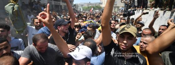 تشييع القيادي الكبير في سرايا القدس " خالد منصور " و 6 شهداء آخرين في رفح