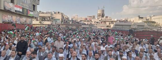 صور من المهرجان الشعبي للانطلاقة الجهادية الخامسة والثلاثين في مخيم خان دنون بريف العاصمة السورية دمشق