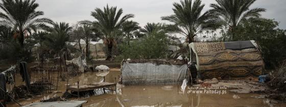 بالصور: آثار المنخفض الجوي وفتح السدود في دير البلح ومكان وفاة الشاب اقطيفان