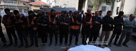 وداع شهيدان بقصف إسرائيلي استهدف مواطنين شمال غرب قطاع غزة
