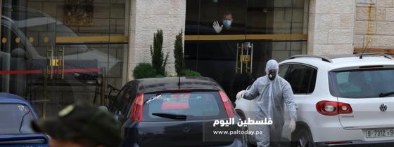محيط فندق انجل الذي تحول الى مكان حجر المصابين بفيروس كورونا في مدينة بيت لحم