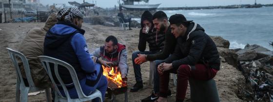 أجواء المنخفض الجوى في قطاع غزة