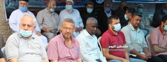 خيمة الاعتصام أمام مقر اللجنة الدولية للصليب الأحمر بمدينة غزة دعماً وإسناداً للأسير ماهر  الأخرس المضرب عن الطعام لليوم 97 