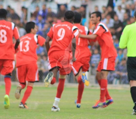 فرحة فريق المغازي بالهدف