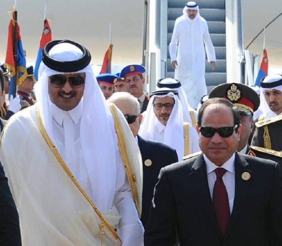 أمير قطر والسيسي